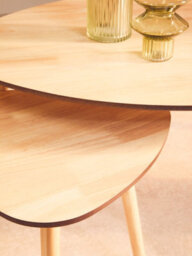 Orsina Set Of 2 Nesting Tables, Wood Nest Of Tables With Three Legs, Sleek And Sturdy Side Tables For Living Room - thumbnail 5