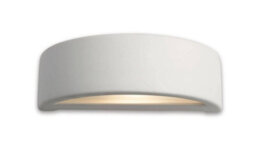 Luminosa Lighting Luminosa Ceramic 1 Light Indoor Plaster Wall Light - 100W Unglazed, Acid White Glass, E27
