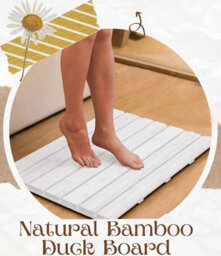 Aamen Bamboo Shower Mat, Bath Mat Non-Slip Anti Mould, Bathroom Mat - thumbnail 2