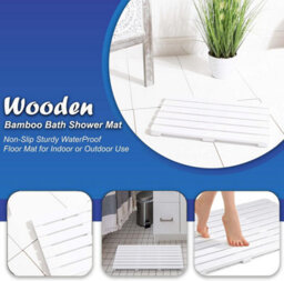 Aamen Bamboo Shower Mat, Bath Mat Non-Slip Anti Mould, Bathroom Mat - thumbnail 5