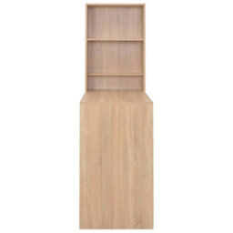 Berkfield Durable Bar Table With Cabinet Oak 115X59X200 Cm - thumbnail 3