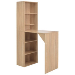 Berkfield Durable Bar Table With Cabinet Oak 115X59X200 Cm - thumbnail 2