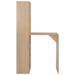 Berkfield Durable Bar Table With Cabinet Oak 115X59X200 Cm - thumbnail 1