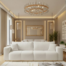 Furyn 3 Seater Sofa Bed With 2 Bedding Storage Compartments 135 X 202Cm Sleep Area Freestanding Upholstered Back Cream