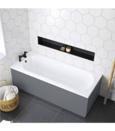 GravaHaus Halite 1900mm Grey Matt Front/side Bath Panel - thumbnail 2