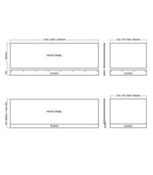 GravaHaus Halite 1900mm Grey Matt Front/side Bath Panel - thumbnail 3