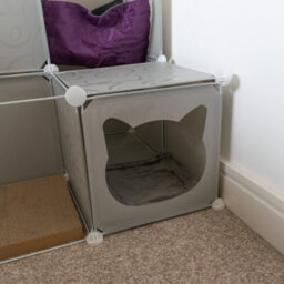 Cost Wise Feline Powered Gray Cat House/tower,design&build+Blanket+Hammock+Scratcher Pad - thumbnail 3