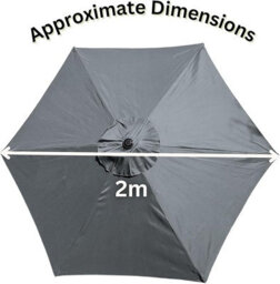 Marco Paul 1.9M Grey Garden Parasol With Cover, Crank Handle, Steel Pole & Vent - thumbnail 2