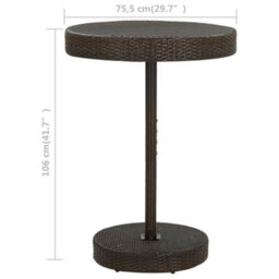 Walplus Garden Table Brown 75.5X106 Cm Poly Rattan - thumbnail 5