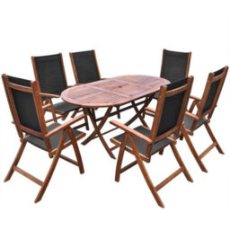 Berkfield 9 Piece Outdoor Dining Set With Cushions Solid Acacia Wood - thumbnail 2