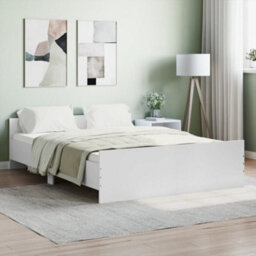 Berkfield Bed Frame with Headboard and Footboard White 140x190 cm