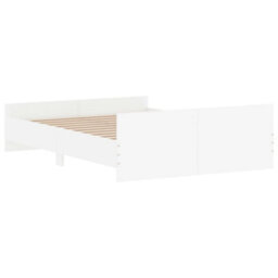 Berkfield Bed Frame with Headboard and Footboard White 140x190 cm - thumbnail 4