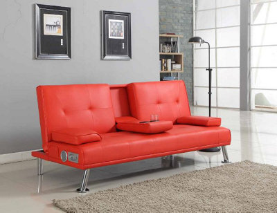 Comfy Living Verona Sofa Bed In Red - image 1