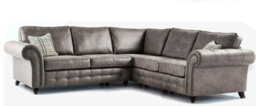 Oakland Suede Leather 2C2 Corner Sofa Black - thumbnail 1