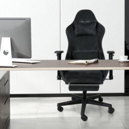 Levede Office Desk Chair Gaming Recliner Adjustable Height Black - thumbnail 1