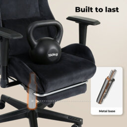 Levede Office Desk Chair Gaming Recliner Adjustable Height Black - thumbnail 5