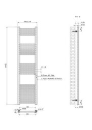 Lux Heat White Ladder Towel Radiator 1600mm (H) X 400mm (W) - thumbnail 2