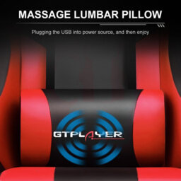 Gtplayer Gaming Chair, Massage Computer Chairs With Footrest For Adults, Ergonomic High Back Height Adjustable Chair, Red - thumbnail 6