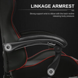 Gtplayer Gaming Chair, Massage Computer Chairs With Footrest For Adults, Ergonomic High Back Height Adjustable Chair, Red - thumbnail 4