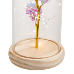 Living And Home Colored Gold Purple Glass Dome Rose Warm Light Glass Lamp 10Cm Diameter X 20Cm Height - thumbnail 6