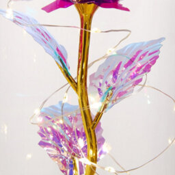 Living And Home Colored Gold Purple Glass Dome Rose Warm Light Glass Lamp 10Cm Diameter X 20Cm Height - thumbnail 7