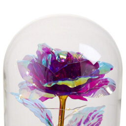 Living And Home Colored Gold Purple Glass Dome Rose Warm Light Glass Lamp 10Cm Diameter X 20Cm Height - thumbnail 8
