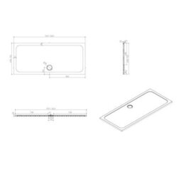 Royal Bathrooms 1600 X 700mm Rectangular Stone Shower Enclosure Tray Gloss White 30mm Slimline - thumbnail 6