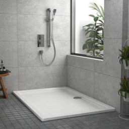 Royal Bathrooms 1600 X 700mm Rectangular Stone Shower Enclosure Tray Gloss White 30mm Slimline - thumbnail 4