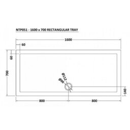 Royal Bathrooms 1600 X 700mm Rectangular Stone Shower Enclosure Tray Gloss White 30mm Slimline - thumbnail 7