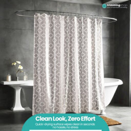 Neel Blue Shower Curtain Mould & Mildew Resistant With 12 Curtain Hook  180Cm X 180Cm - thumbnail 9