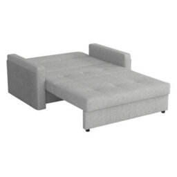 Viva Mel Ii Sofa Bed With Sleeping Function Storage Bedding Compartment Wooden Legs Wooden Frame 140X98X86Cm Graphite And Grey - thumbnail 4
