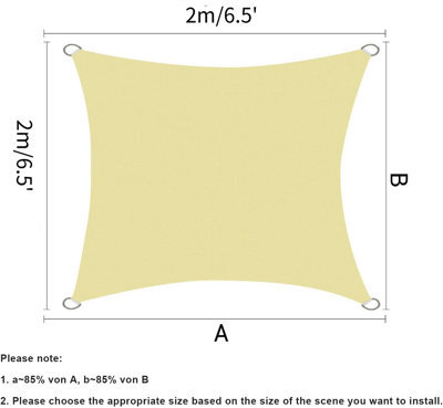 Beige 2X2M Shade Sail Waterproof Uv Resistant - image 1