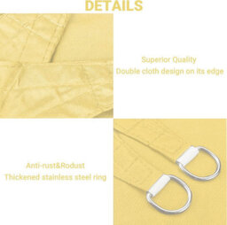 Beige 2X2M Shade Sail Waterproof Uv Resistant - thumbnail 4