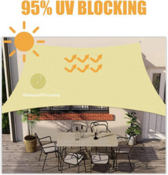 Beige 2X2M Shade Sail Waterproof Uv Resistant - thumbnail 2