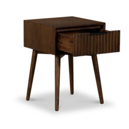 Oskar 1 Drawer Grooved Lamp Side Table - By Roseland Furniture - thumbnail 3