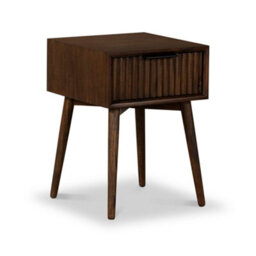 Oskar 1 Drawer Grooved Lamp Side Table - By Roseland Furniture - thumbnail 1