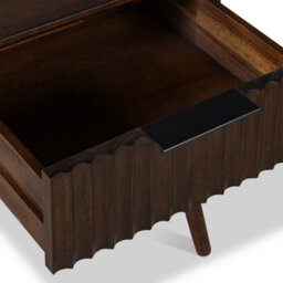 Oskar 1 Drawer Grooved Lamp Side Table - By Roseland Furniture - thumbnail 7