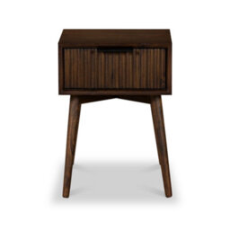 Oskar 1 Drawer Grooved Lamp Side Table - By Roseland Furniture - thumbnail 4