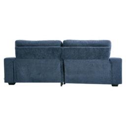 Living And Home 2-Seater Blue Chenille Upholstered Sofa With Pillows - thumbnail 4