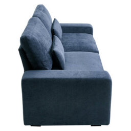 Living And Home 2-Seater Blue Chenille Upholstered Sofa With Pillows - thumbnail 3