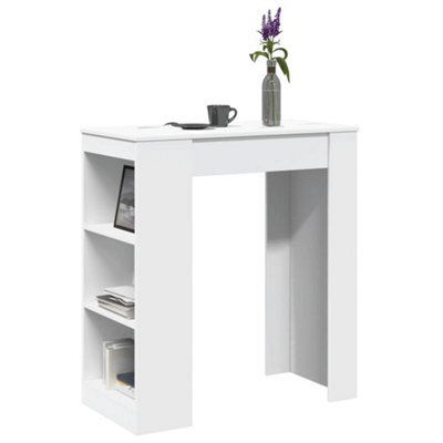 Berkfield Bar Table With Racks White 95X47X103.5 Cm Engineered Wood - image 1