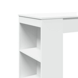 Berkfield Bar Table With Racks White 95X47X103.5 Cm Engineered Wood - thumbnail 7