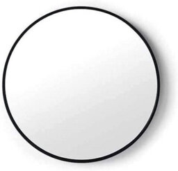 Biznest Large 50Cm Large Round Black Wall Mounted Mirror Aluminium Frame Bathroom Living Room A Must Have Mirror Very Good Size