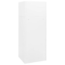 Berkfield Saddle Cabinet White 53X53X140 Cm Steel - thumbnail 4