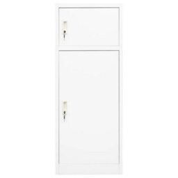 Berkfield Saddle Cabinet White 53X53X140 Cm Steel - thumbnail 2