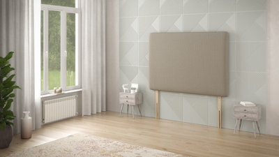 Somnior Beds Somnior  2Ft6 Doll Small Single 32 Inches Tweed Natural Headboard With Wooden Struts