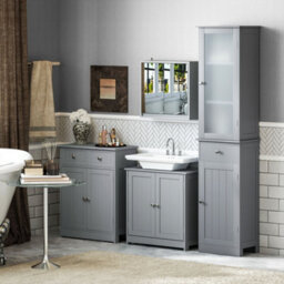 Homcom Wall Mounted Mirror Cabinet With Storage Shelf Bathroom Cupboard Grey - thumbnail 9