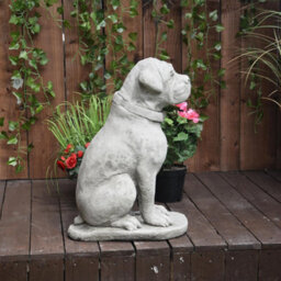 Oakley Stone Cast Large Boxer Dog Garden Ornament - thumbnail 6