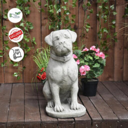 Oakley Stone Cast Large Boxer Dog Garden Ornament - thumbnail 3