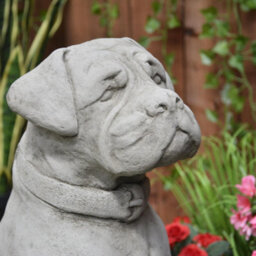 Oakley Stone Cast Large Boxer Dog Garden Ornament - thumbnail 4